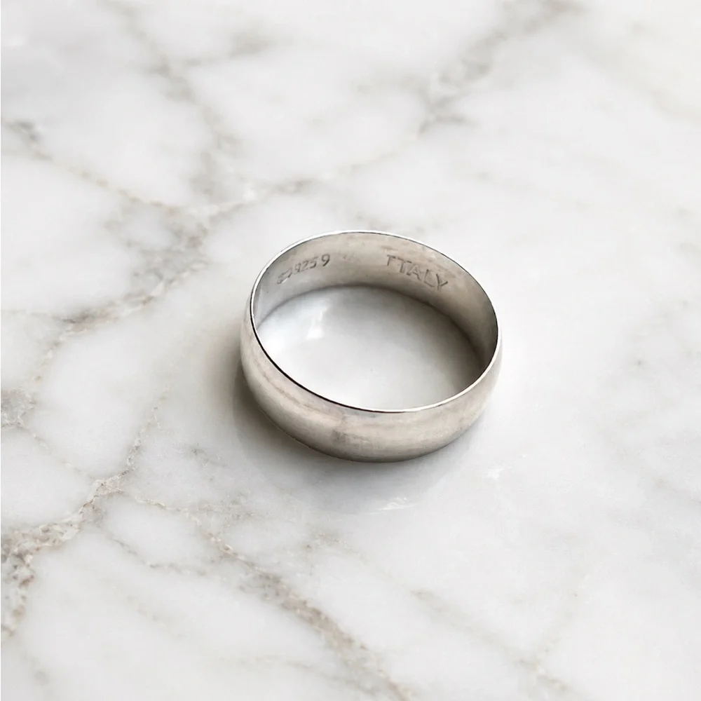 925 Sterling Silver Classic Men's Silver Band Ring Size 9 - Picture 8 of 15